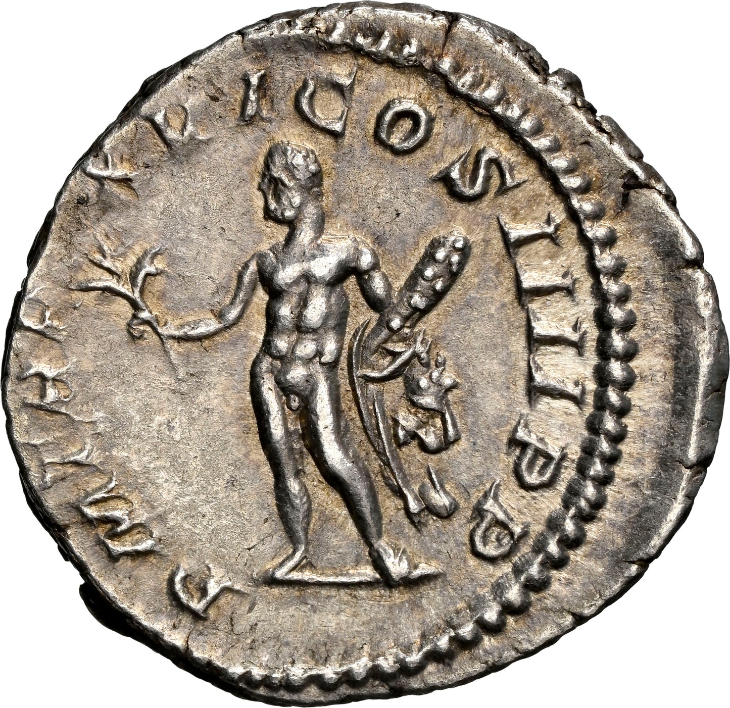 Roman Empire - Caracalla - Silver Denarius - NGC Ch XF - RIC:206b