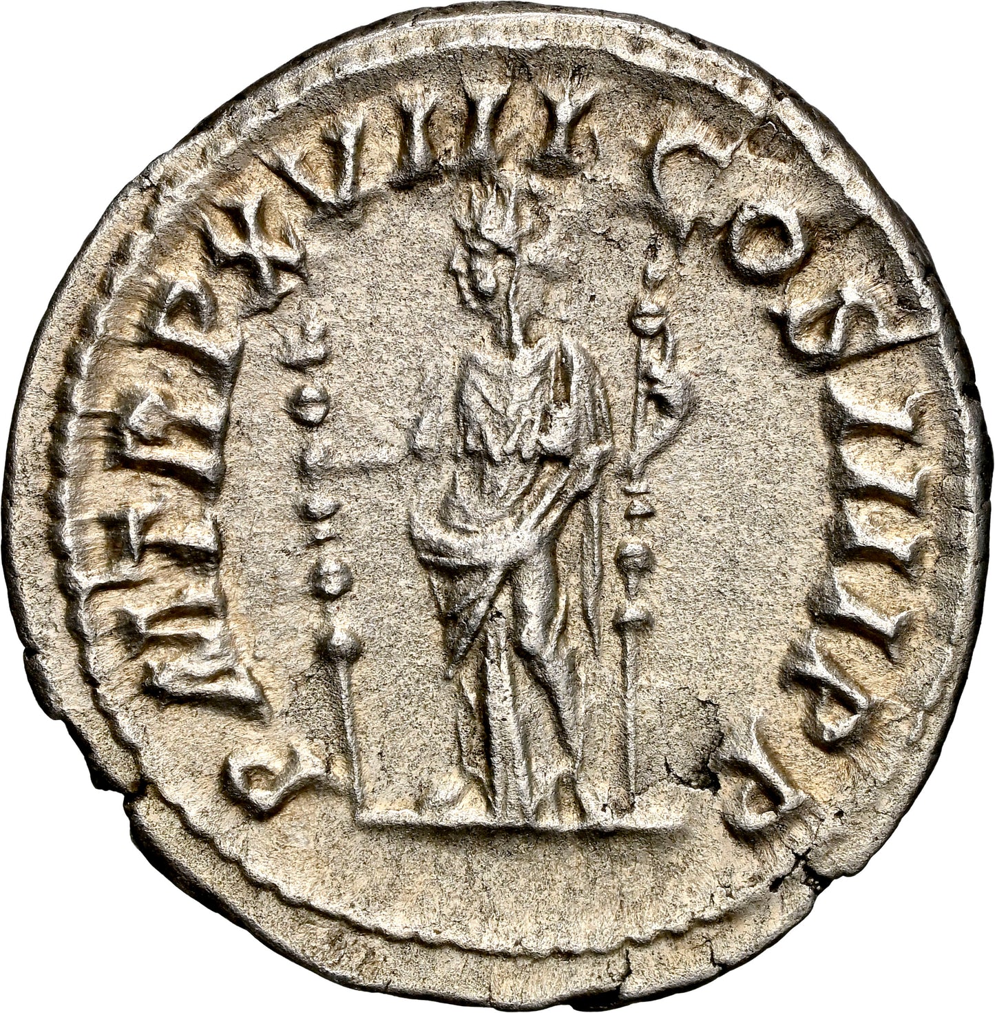 Roman Empire - Caracalla - Silver Denarius - NGC Ch AU - RIC:266
