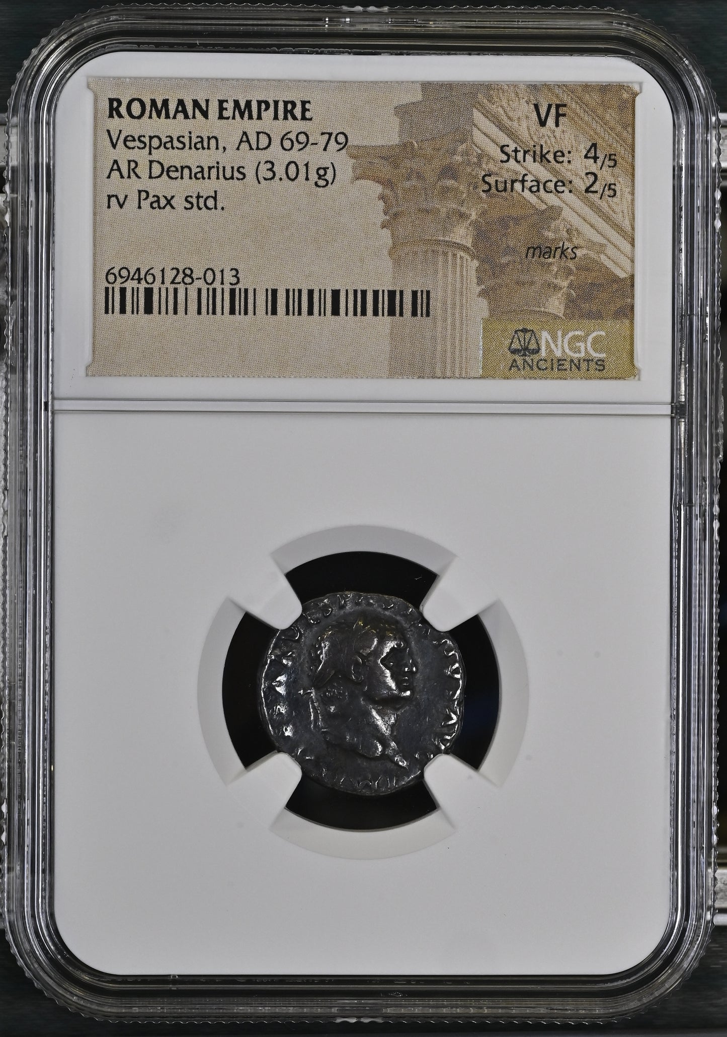 Roman Empire - Vespasian - Silver Denarius - NGC VF - RIC:10