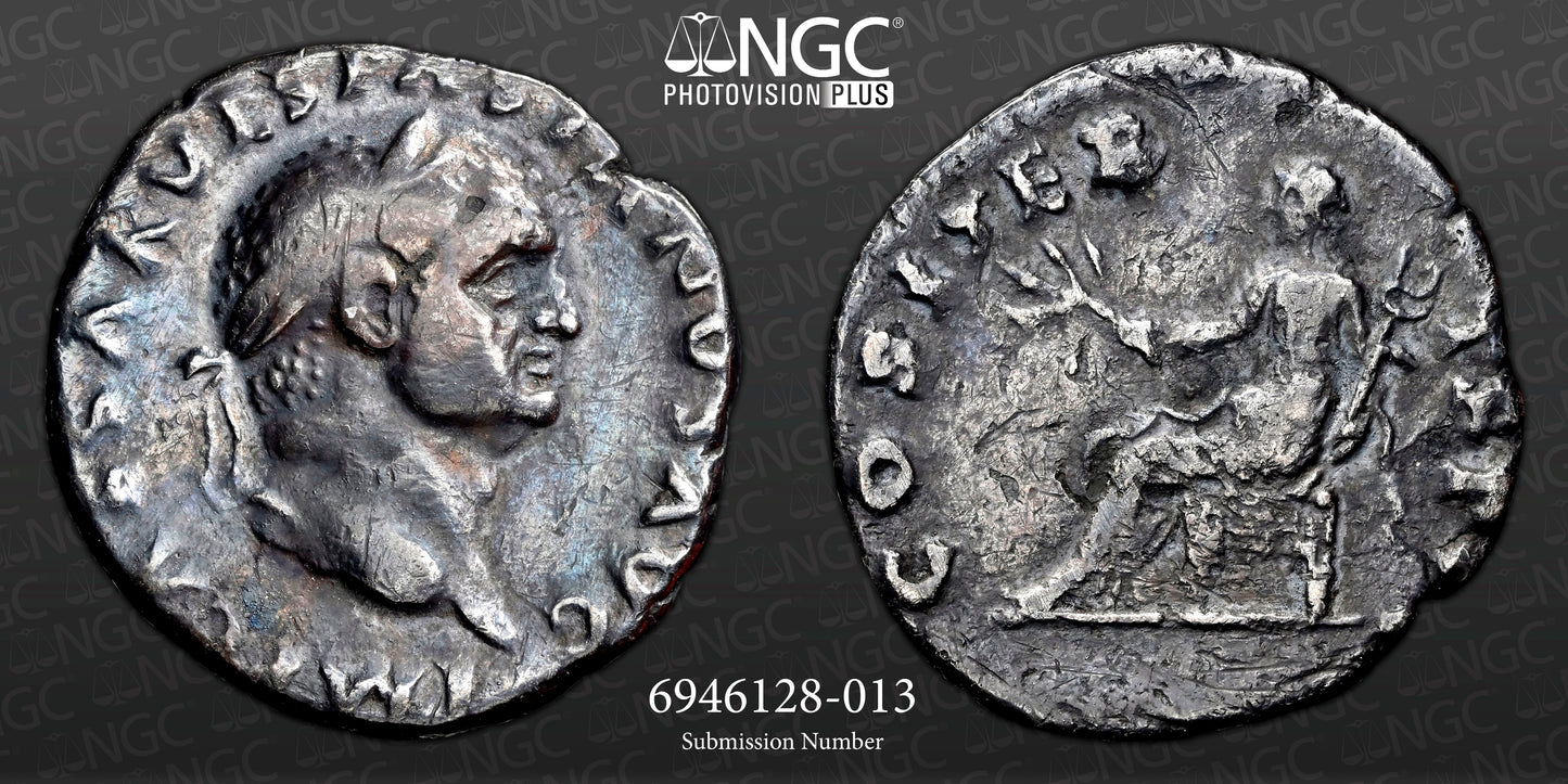 Roman Empire - Vespasian - Silver Denarius - NGC VF - RIC:10