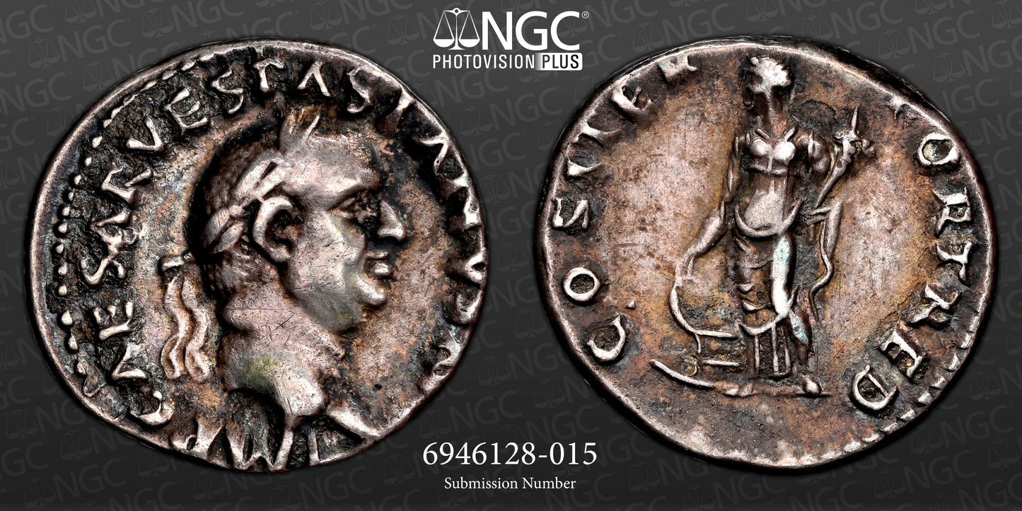 Roman Empire - Vespasian - Silver Denarius - NGC VF - RIC:4