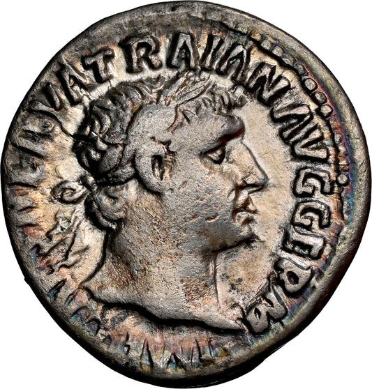Roman Empire - Trajan - Silver Denarius - NGC Ch F - RIC:58