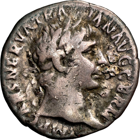Roman Empire - Trajan - Plated Denarius - NGC F - RIC:56