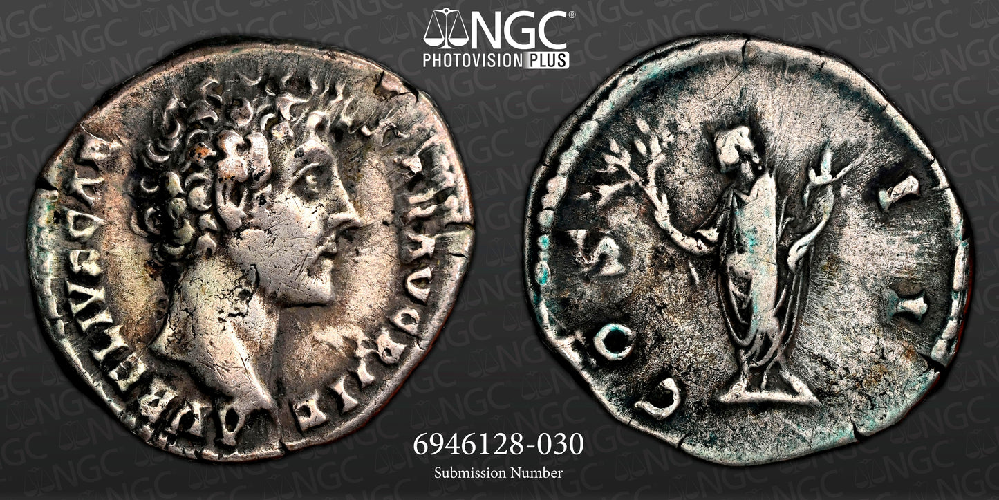 Roman Empire - Marcus Aurelius - Silver Denarius - NGC VF - RIC:429a