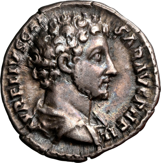 Roman Empire - Marcus Aurelius - Silver Denarius - NGC Ch VF - RIC:453b