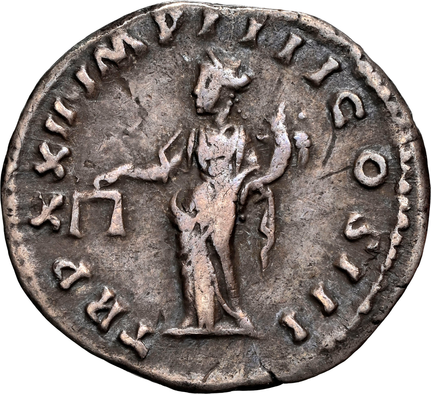 Roman Empire - Marcus Aurelius - Silver Denarius - NGC Ch F - RIC:178