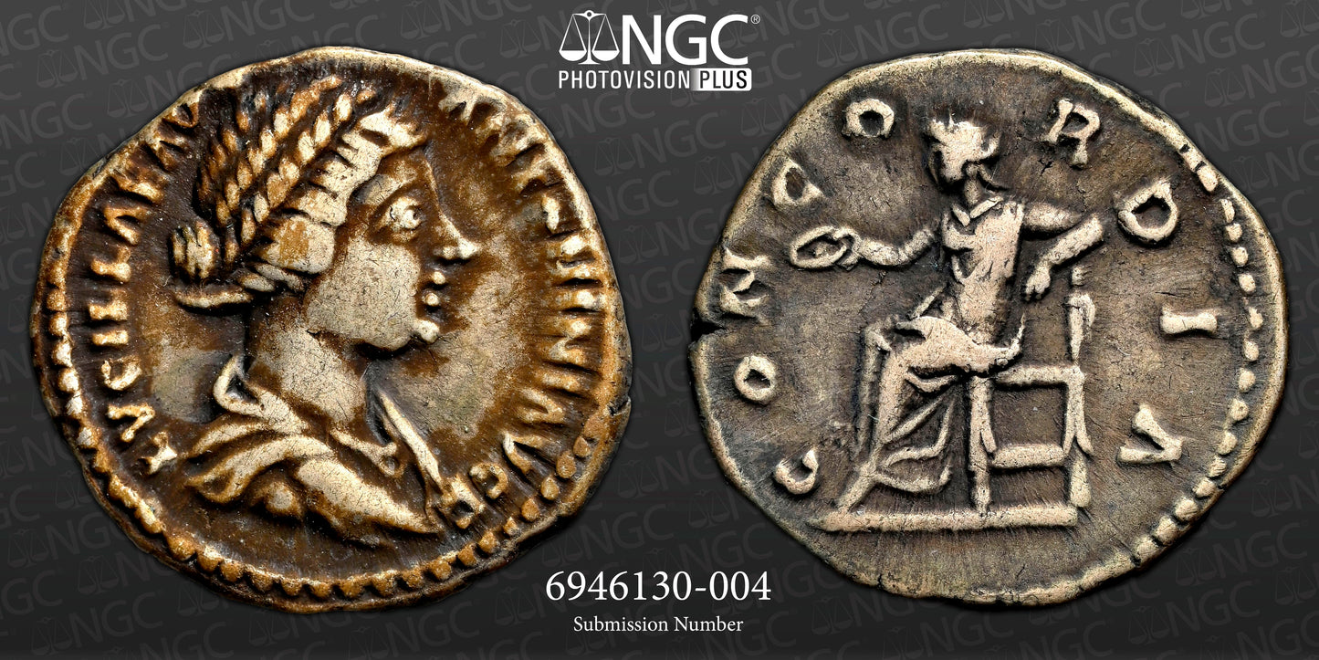 Roman Empire - Lucilla - Silver Denarius - NGC Ch VF - RIC:758
