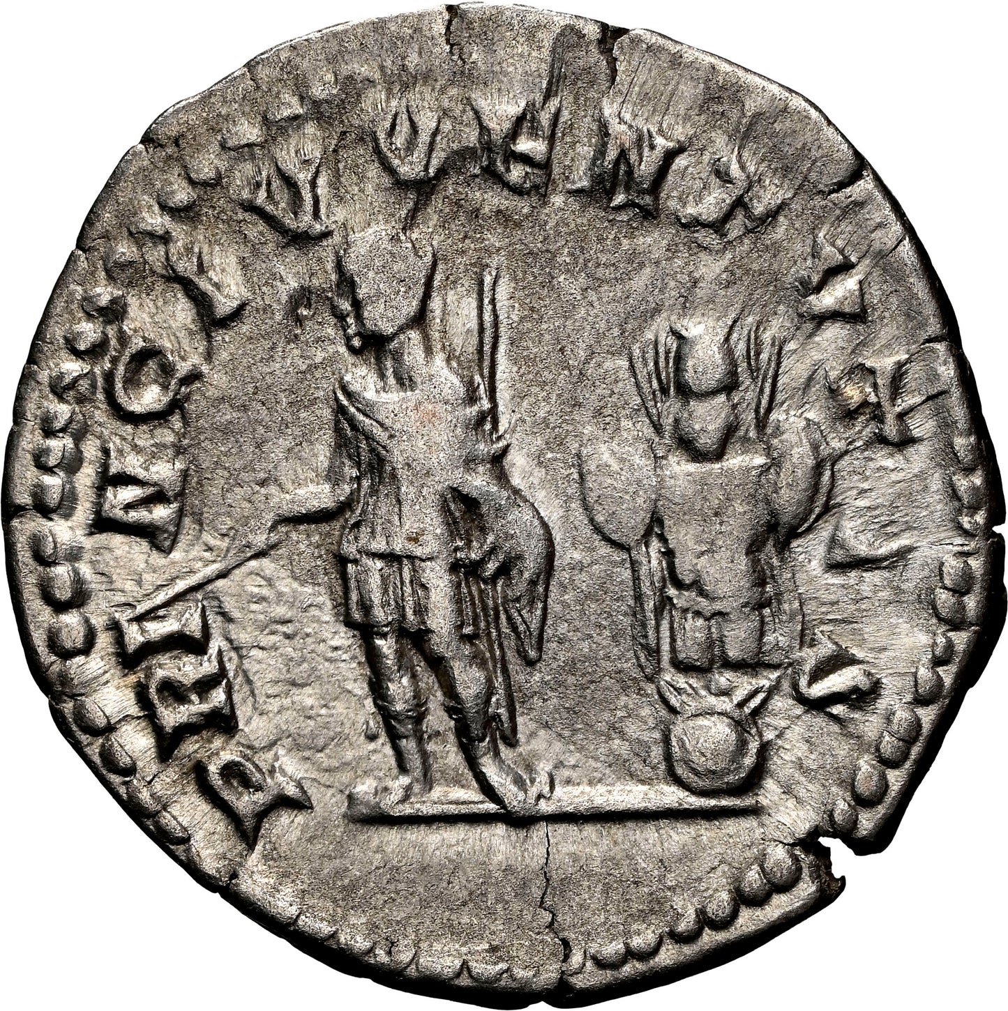 Roman Empire - Geta - Silver Denarius - NGC Ch VF