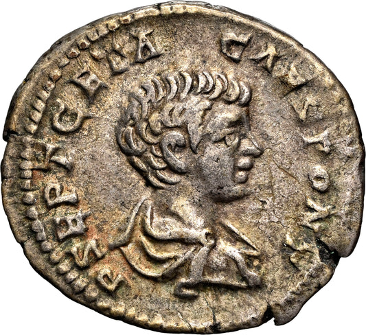 Roman Empire - Geta - Silver Denarius - NGC VF - RIC:13a