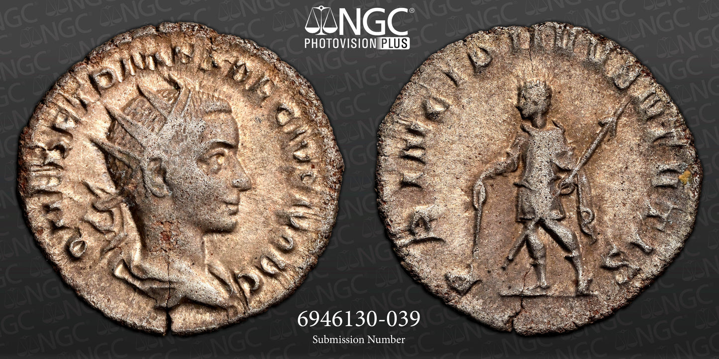 Roman Empire - Herennius Etruscus - Silver Double-Denarius - NGC Ch VF - RIC:147c