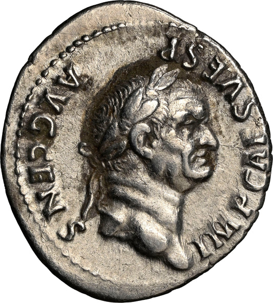 Roman Empire - Vespasian - Silver Denarius - NGC XF - RIC:545