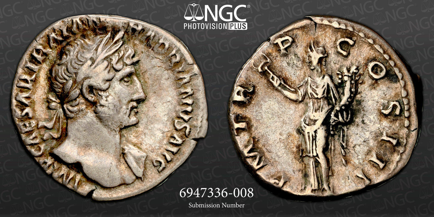 Roman Empire - Hadrian - Silver Denarius - NGC VF - RIC:83