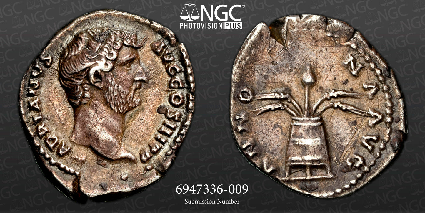 Roman Empire - Hadrian - Silver Denarius - NGC XF - RIC:2318