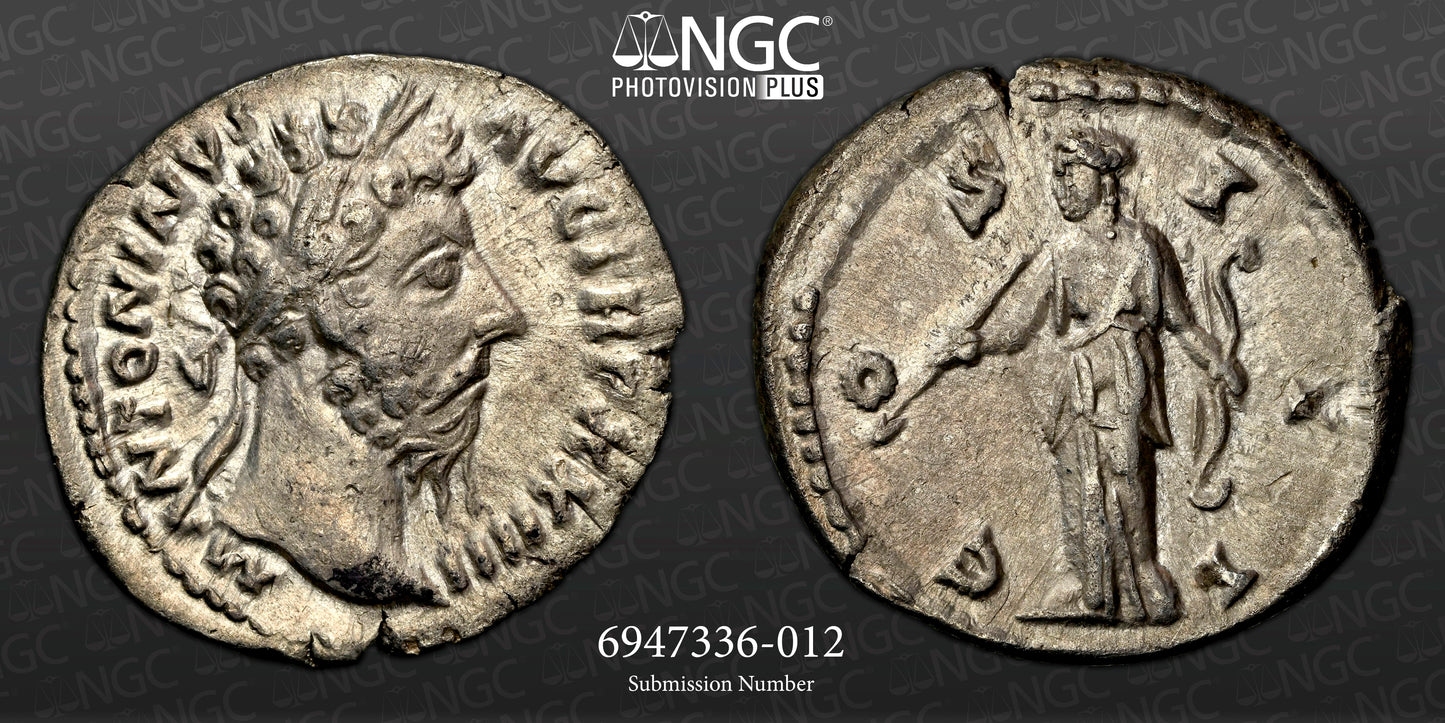 Roman Empire - Marcus Aurelius - Silver Denarius - NGC XF - RIC:212