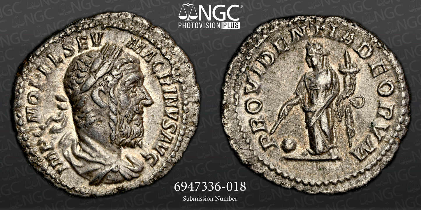 Roman Empire - Macrinus - Silver Denarius - NGC XF - RIC:80