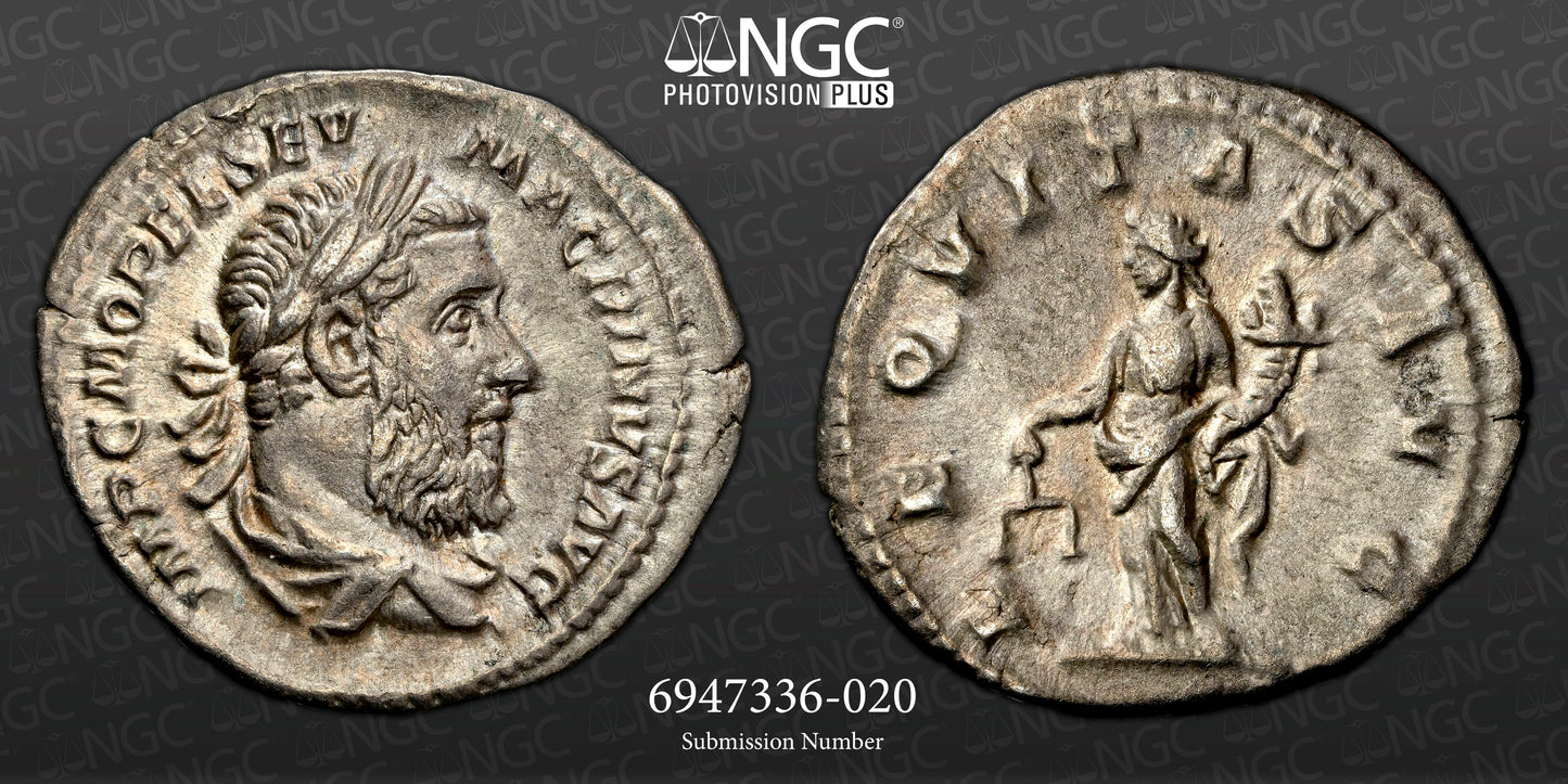 Roman Empire - Macrinus - Silver Denarius - NGC XF - RIC:53