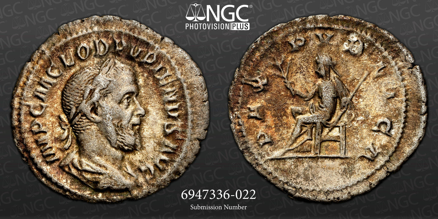 Roman Empire - Pupienus - Silver Denarius - NGC Ch VF - RIC:4