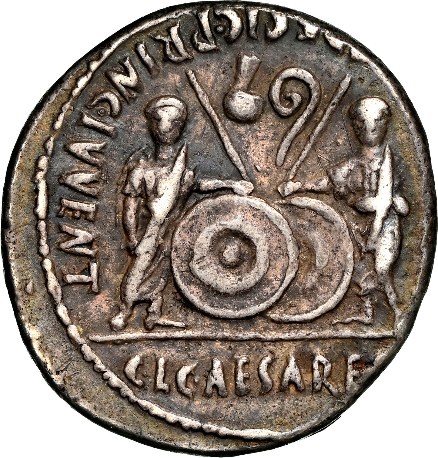 Roman Empire - Augustus - Silver Denarius - NGC Ch VF - RIC:207