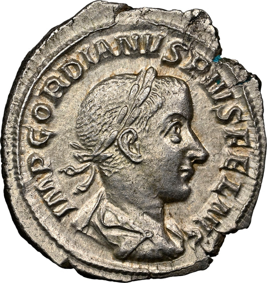 Roman Empire - Gordian III - Silver Denarius - NGC Ch AU - RIC:130