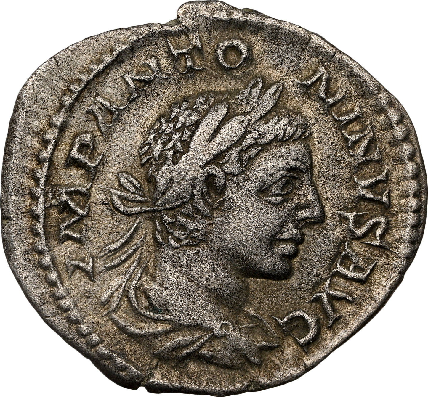 Roman Empire - Elagabalus - Silver Denarius - NGC Ch VF