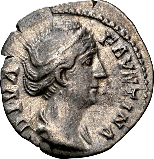 Roman Empire - Faustina I - Silver Denarius - NGC XF - RIC:362