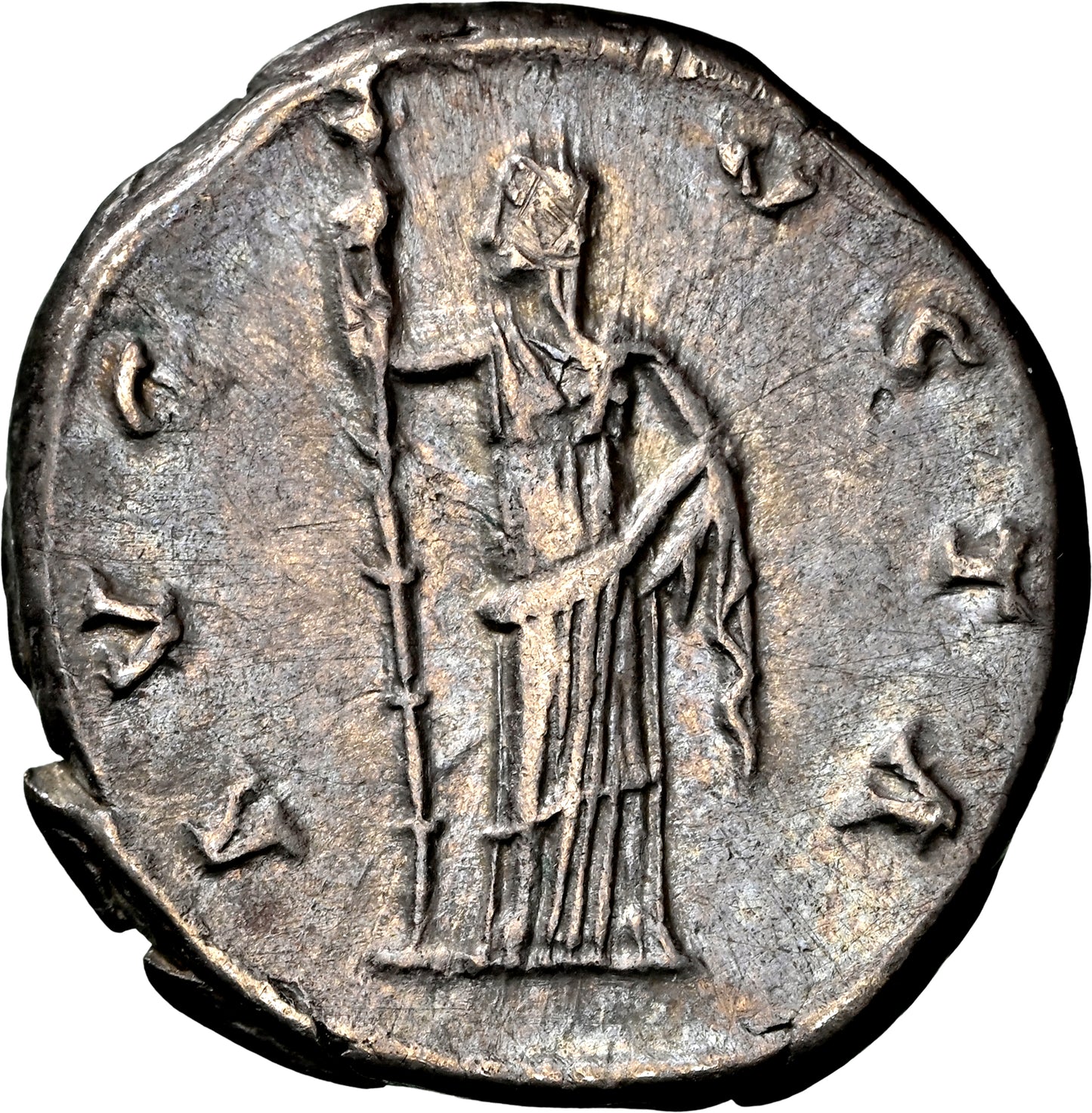 Roman Empire - Faustina I - Silver Denarius - NGC XF - RIC:362