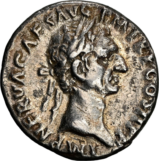 Roman Empire - Nerva - Silver Denarius - NGC Ch VF - RIC:6