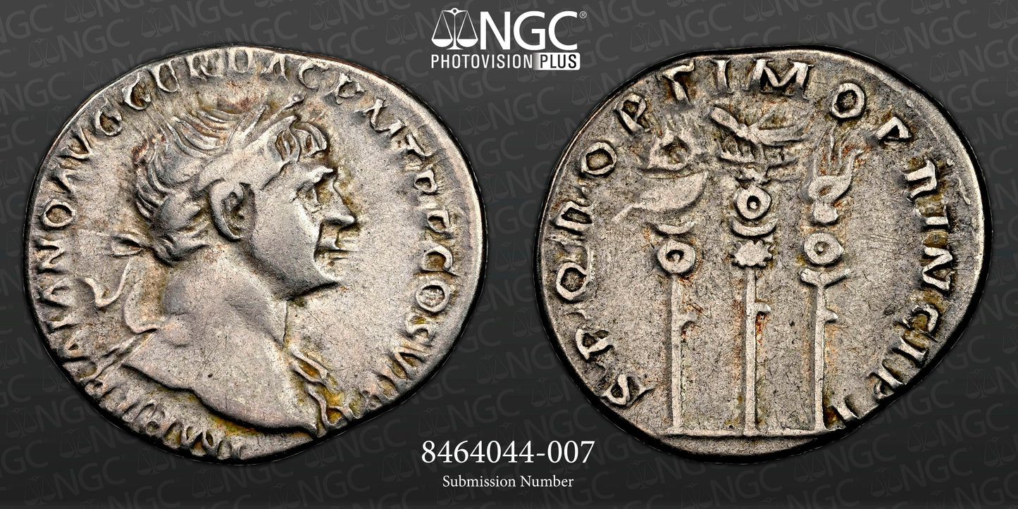 Roman Empire - Trajan - Silver Denarius - NGC VF - RIC:295