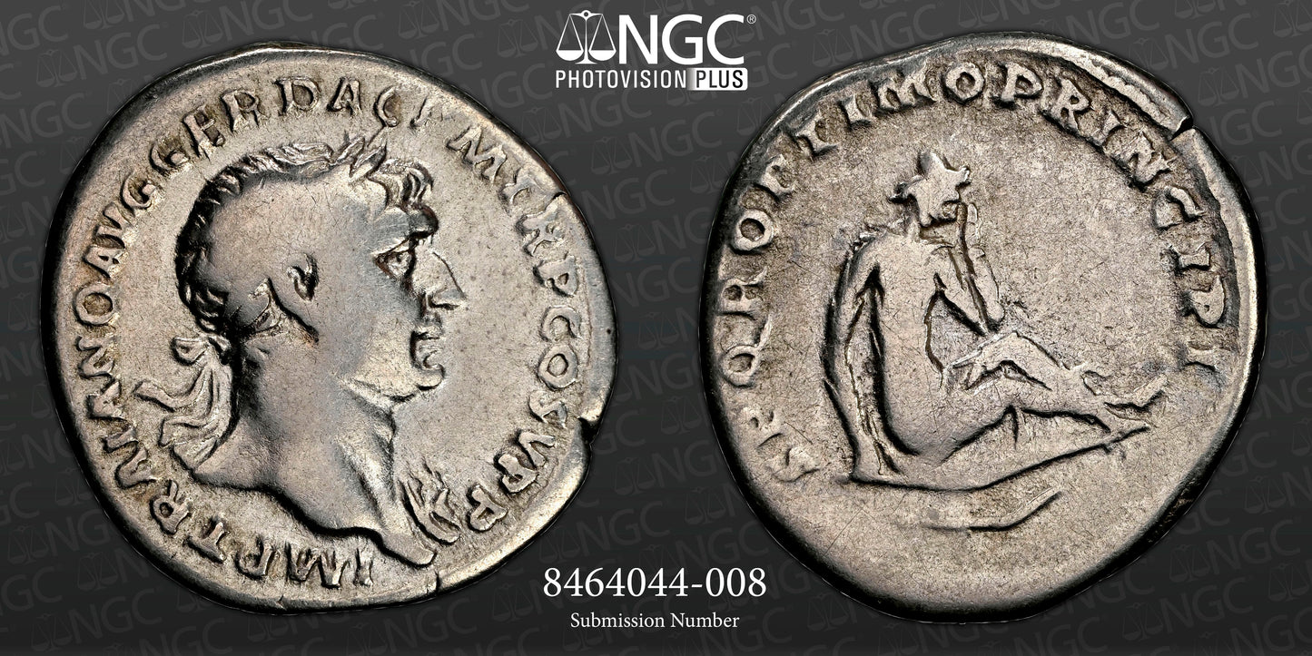 Roman Empire - Trajan - Silver Denarius - NGC F - RIC:218