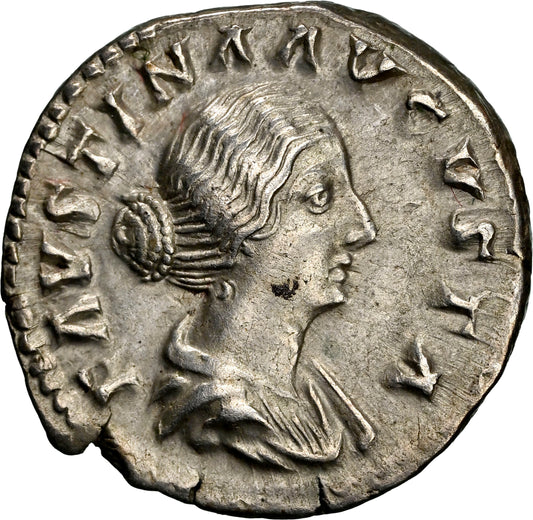 Roman Empire - Faustina II - Silver Denarius - NGC XF - RIC:676