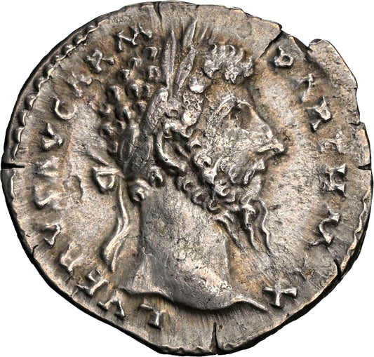 Roman Empire - Lucius Verus - Silver Denarius - NGC Ch XF - RIC:590