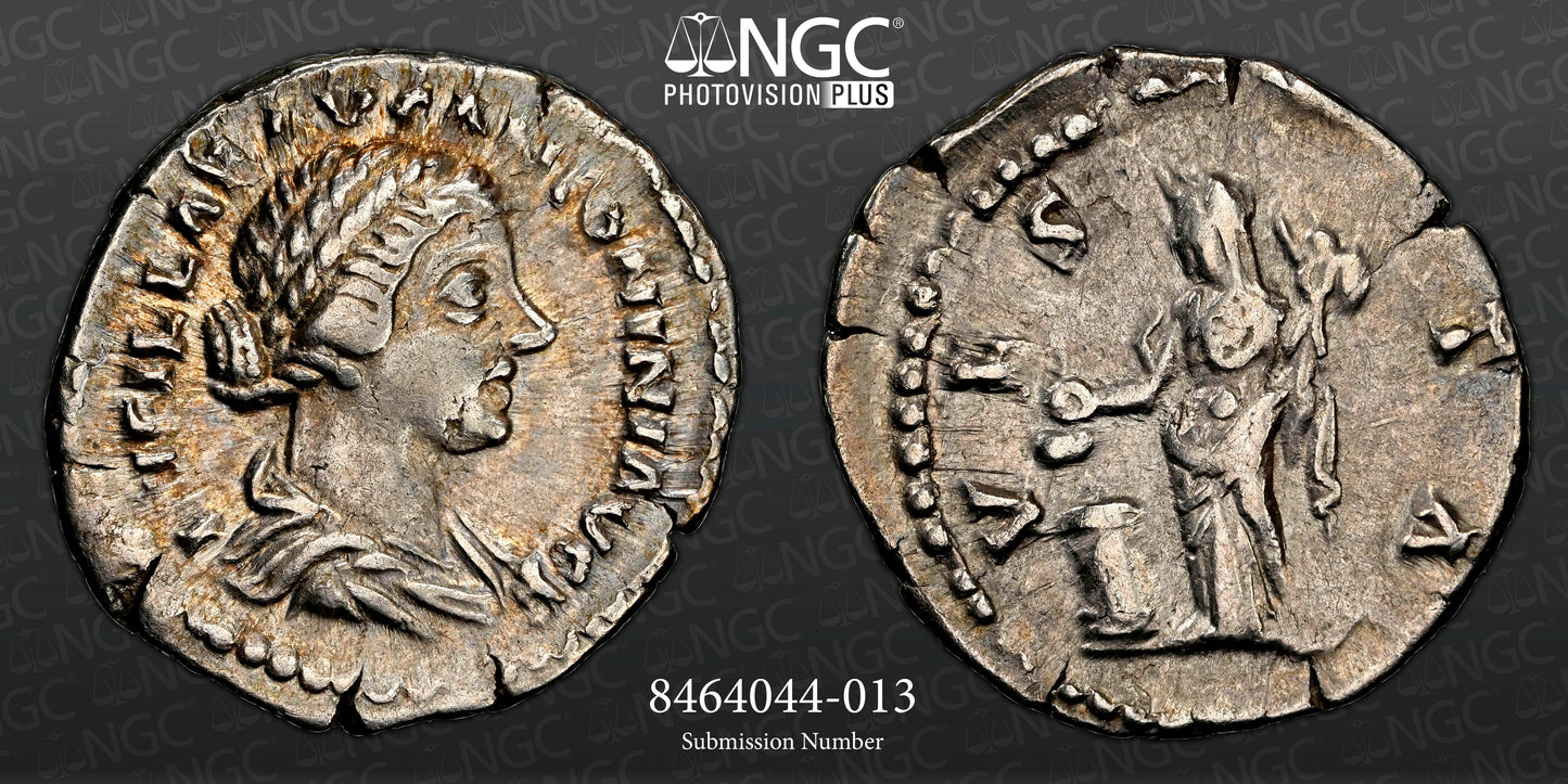 Roman Empire - Lucilla - Silver Denarius - NGC Ch VF - RIC:788