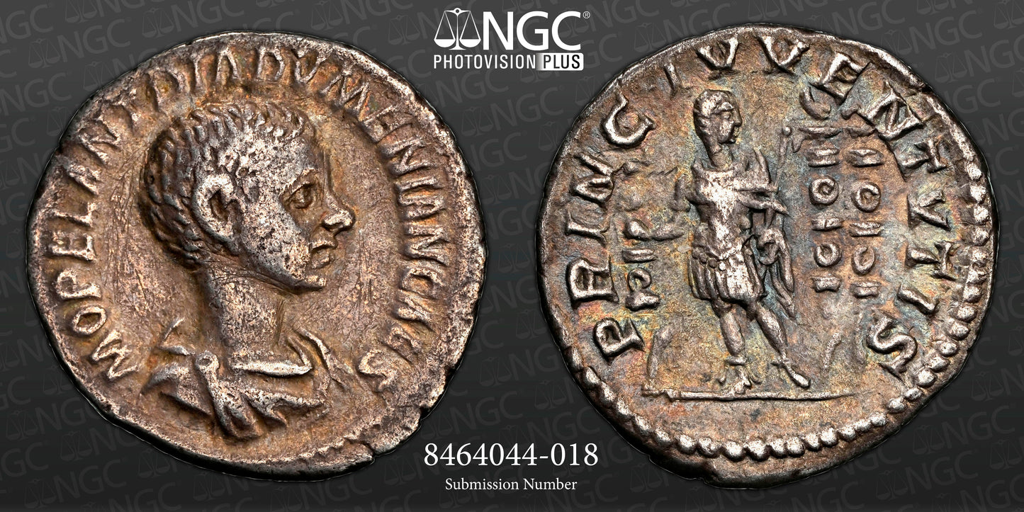 Roman Empire - Diadumenian - Silver Denarius - NGC VF - RIC:102a