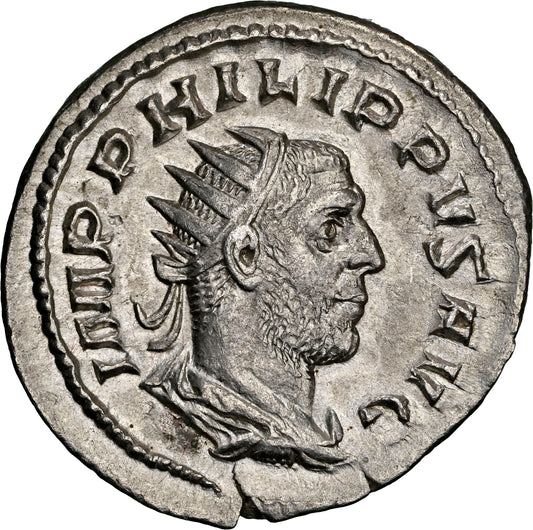 Roman Empire - Philip I - Silver Double-Denarius - NGC Ch XF - RIC:24c
