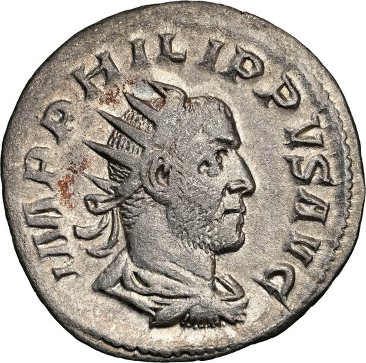 Roman Empire - Philip I - Silver Double-Denarius - NGC Ch VF - RIC:25b
