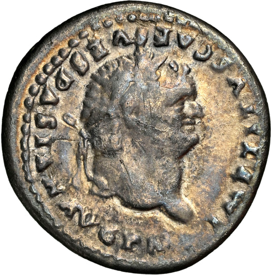 Roman Empire - Titus - Silver Denarius - NGC Ch F - RIC:124