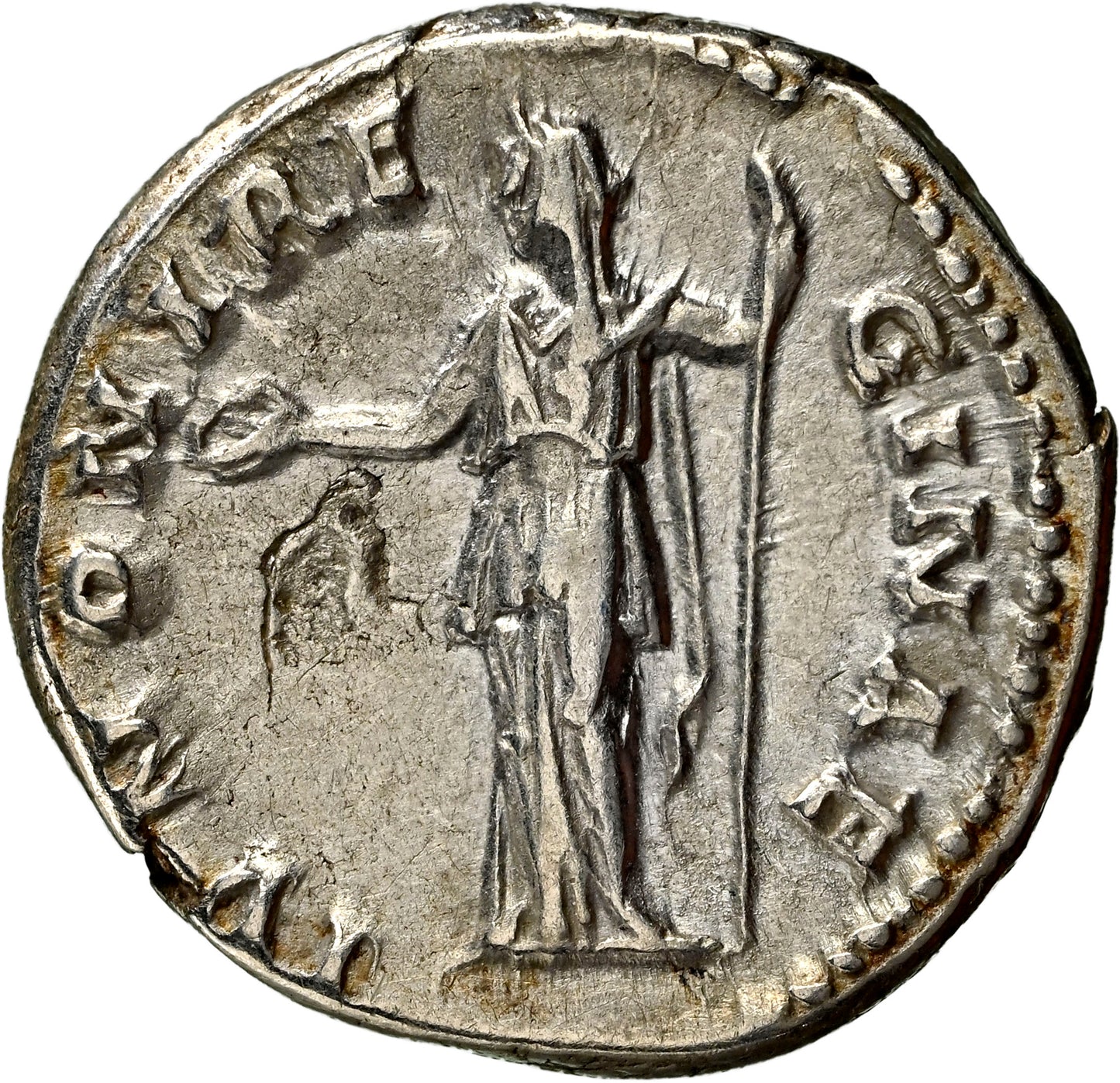 Roman Empire - Sabina - Silver Denarius - NGC Ch VF - RIC:2550