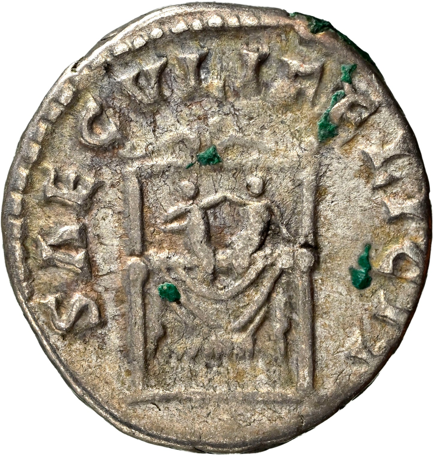 Roman Empire - Faustina II - Silver Denarius - NGC Ch F - RIC:712