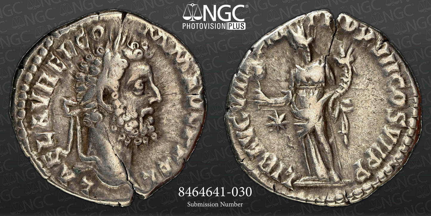 Roman Empire - Commodus - Silver Denarius - NGC VF - RIC:239