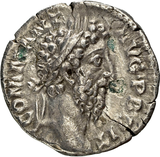Roman Empire - Commodus - Silver Denarius - NGC Ch VF - RIC:112