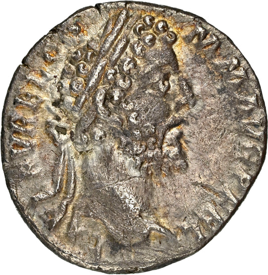 Roman Empire - Commodus - Silver Denarius - NGC Ch XF - RIC:256