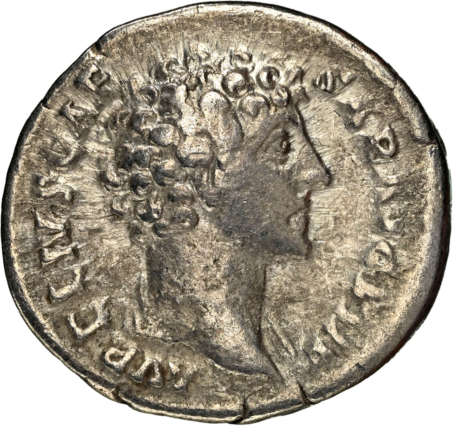 Roman Empire - Marcus Aurelius - Silver Denarius - NGC Ch F - RIC:426