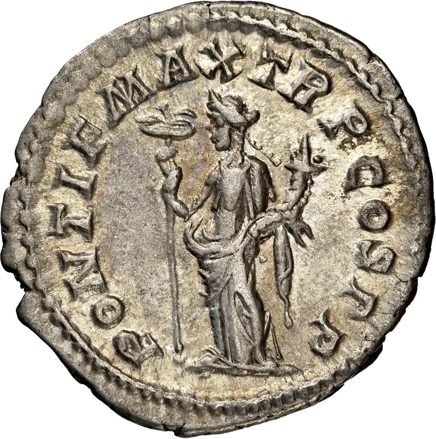 Roman Empire - Macrinus - Silver Denarius - NGC XF - RIC:21b