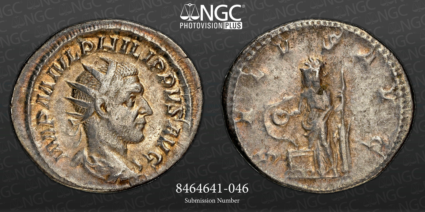 Roman Empire - Philip I - Silver Double-Denarius - NGC Ch VF - RIC:47