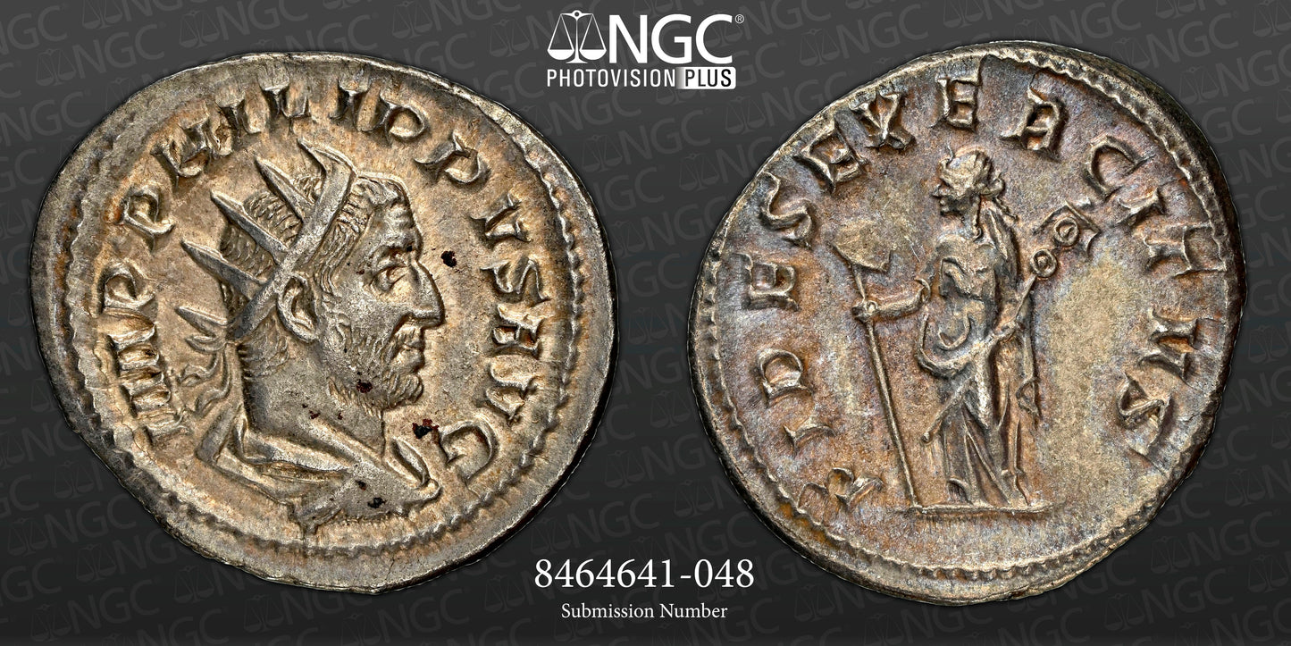 Roman Empire - Philip I - Silver Double-Denarius - NGC Ch XF - RIC:61
