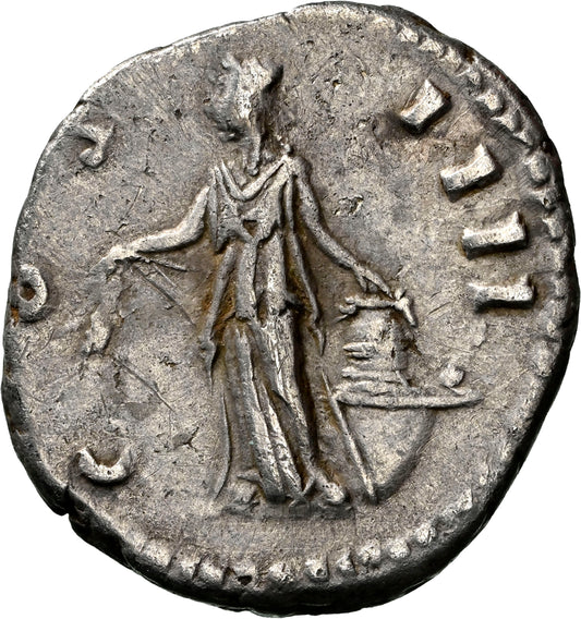 Roman Empire - Antoninus Pius - Silver Denarius - NGC Ch VF