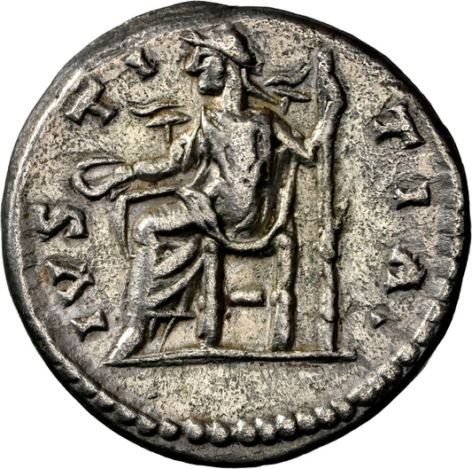 Roman Empire - Caracalla - Silver Denarius - NGC Ch XF - RIC:335