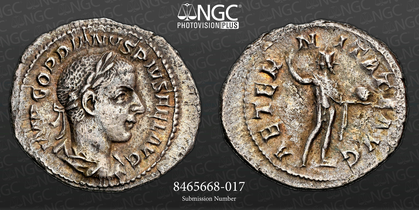 Roman Empire - Gordian III - Silver Denarius - NGC XF