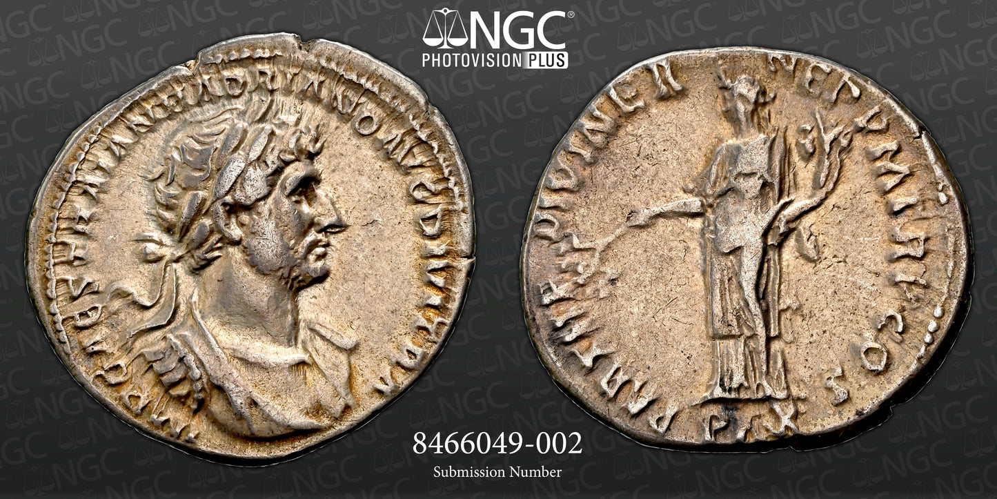 Roman Empire - Hadrian - Silver Denarius - NGC VF - RIC:65 - Fine Style
