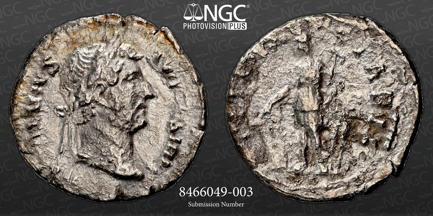 Roman Empire - Hadrian - Silver Denarius - NGC Ch VF